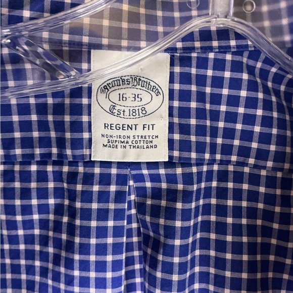 Brooks Brothers Navy Checkered Men's Shirt - Picture 2 of 2
